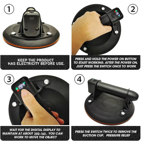 8 Inch Electric Vacuum Suction Cup Lifter &ndash; 250Kg Capacity