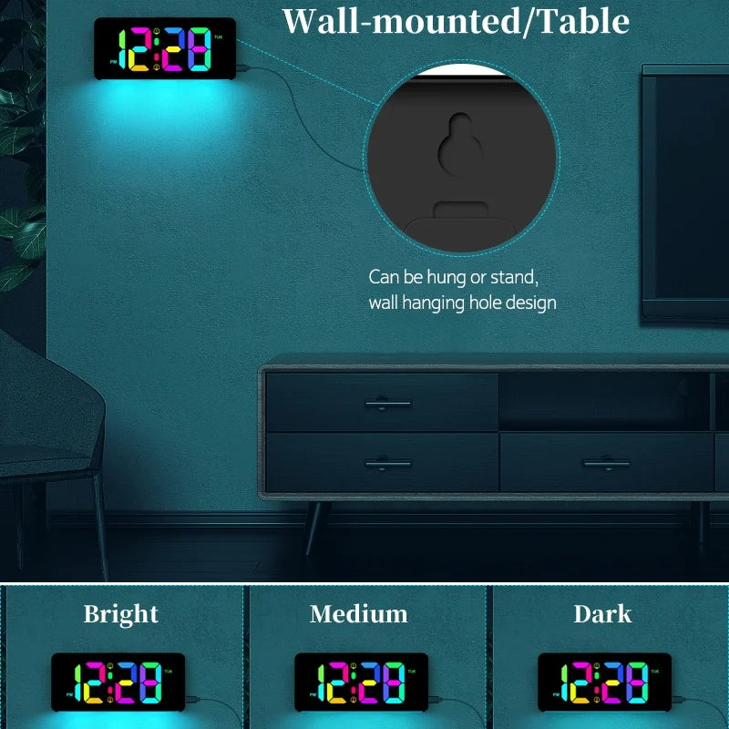 NieNie RGB Digital Alarm Clock &ndash; Dynamic Mood Lighting Feature