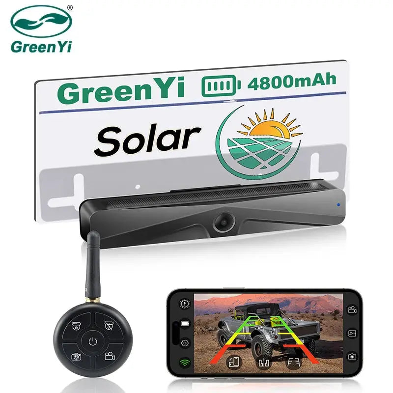 Wireless Solar Dash Cam With 1080p Hd Front Rear License Camera by InterCyprus Trading Ltd