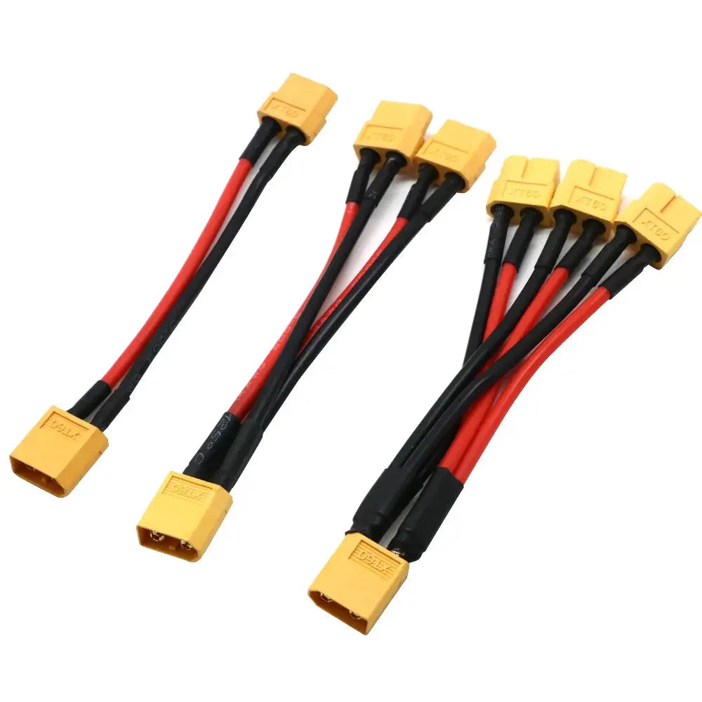 XT60 Parallel Battery Connector Male/Female Cable Dual Extension Y Splitter/ 3-Way 14AWG Silicone Wire for RC Battery Motor by InterCyprus Trading Ltd