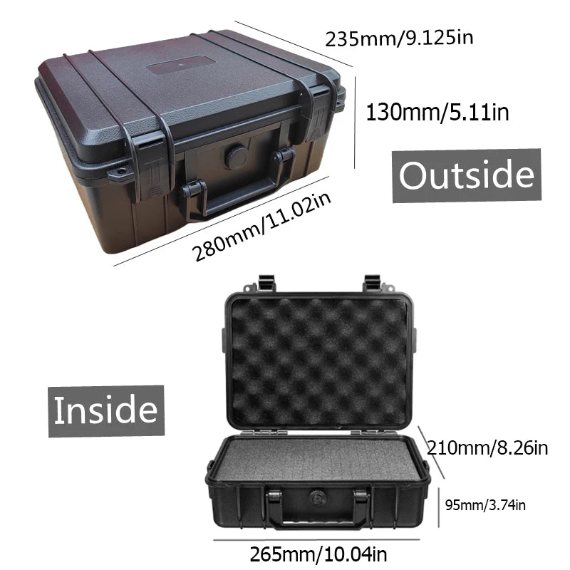 ABS Plastic Hard Carry Case Tool Box &ndash; Shockproof Storage 280x235x105mm