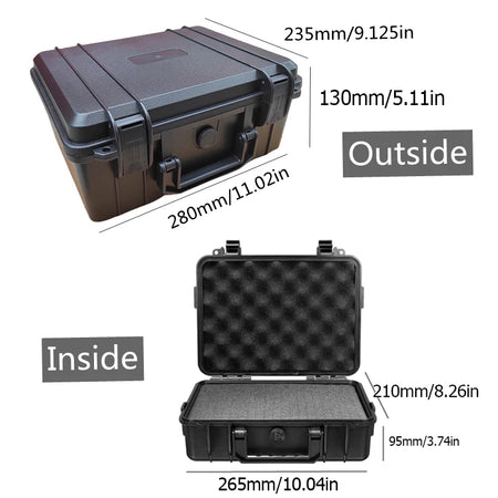 ABS Plastic Hard Carry Case Tool Box &ndash; Shockproof Storage 280x235x105mm