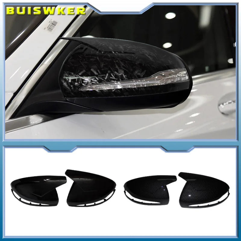 Tampas de Espelho Preto Brilhante para Mercedes C E W205 W213 W238