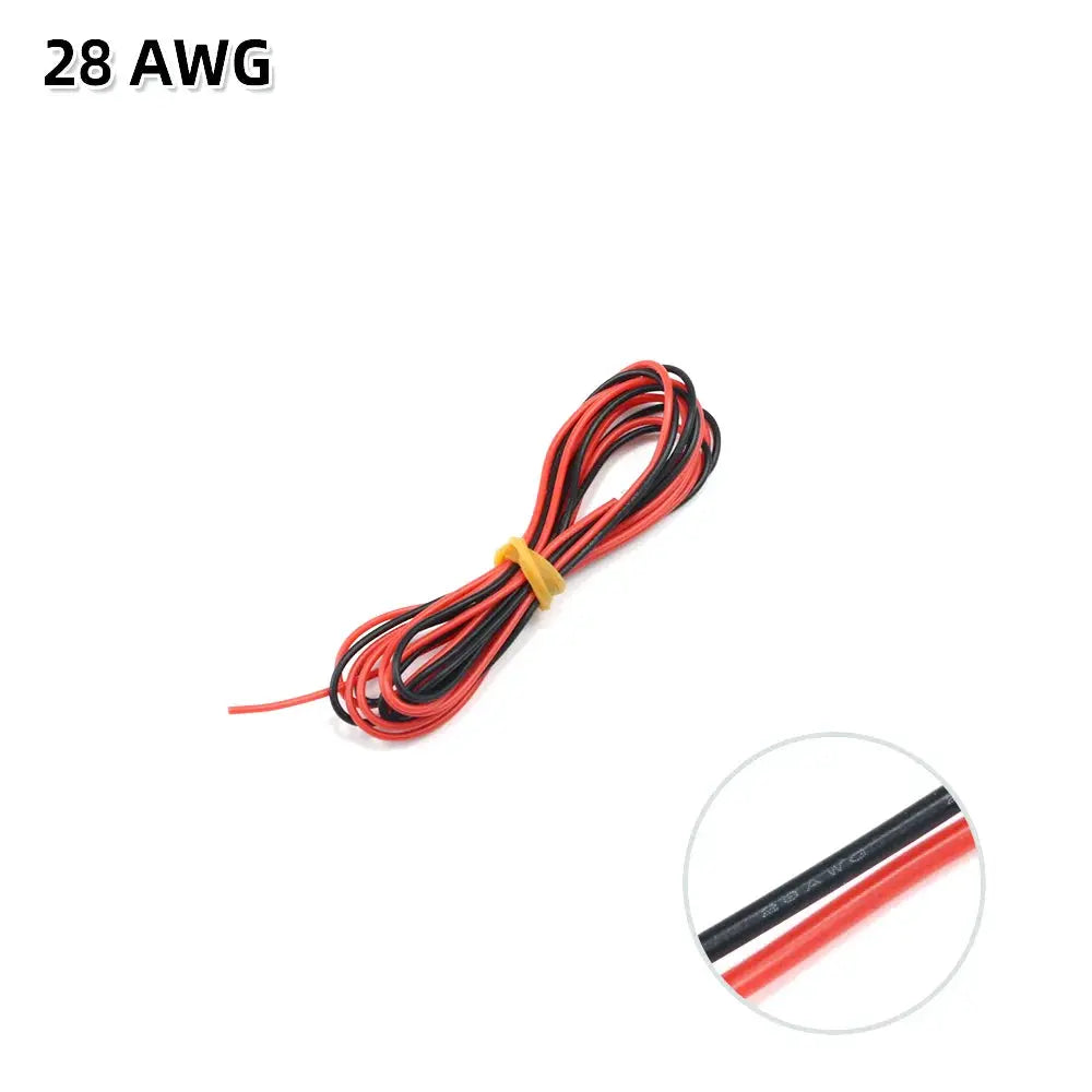 2 Meter Silicon Wire 8 10 12 14 16 18 20 22AWG Heatproof Soft Silicone Silica Gel Wire Cable (1Meter Red+1Meter Black) ) by InterCyprus Trading Ltd