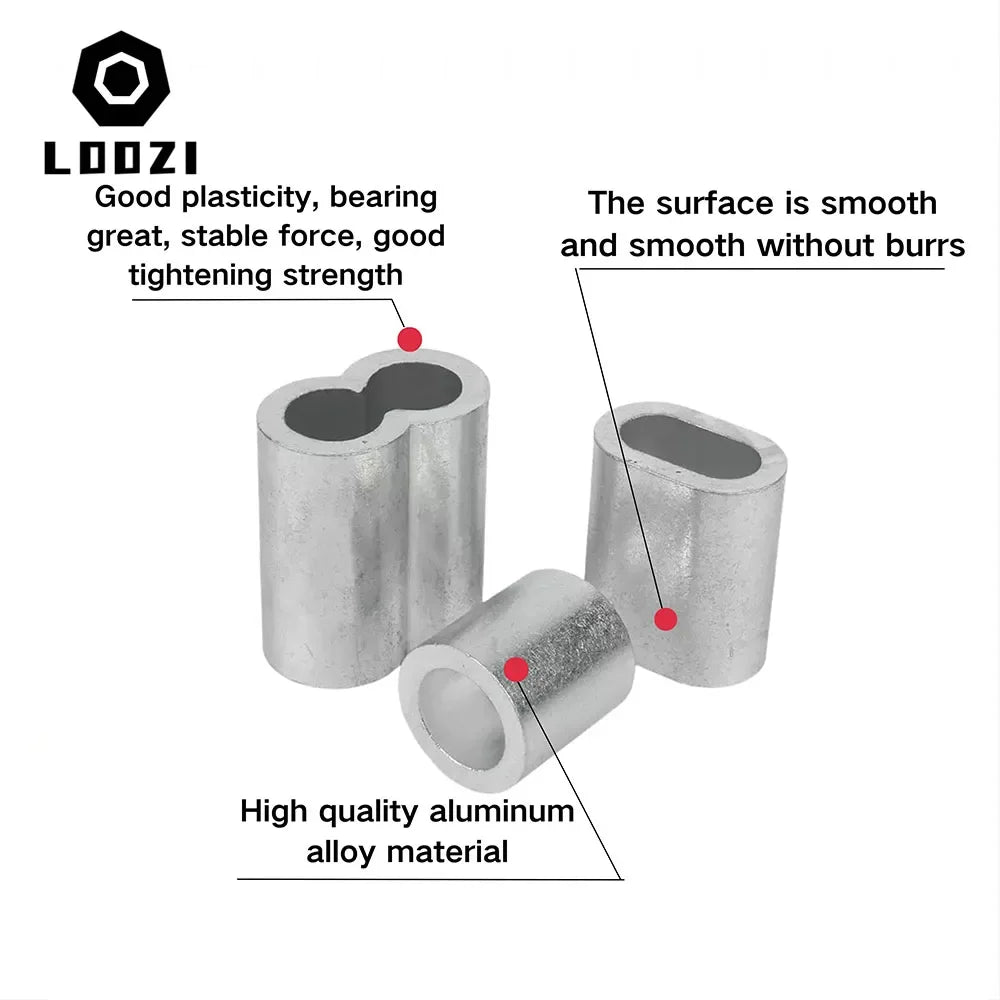 Aluminium 8-Type Wire Rope Crimp Sleeves and Ferrules for Secure Cable Locking