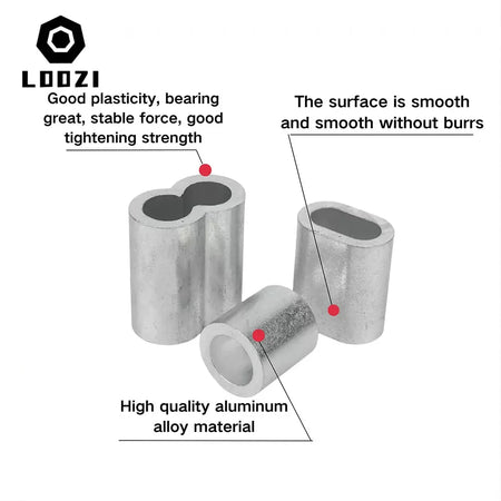 Aluminium 8-Type Wire Rope Crimp Sleeves and Ferrules for Secure Cable Locking