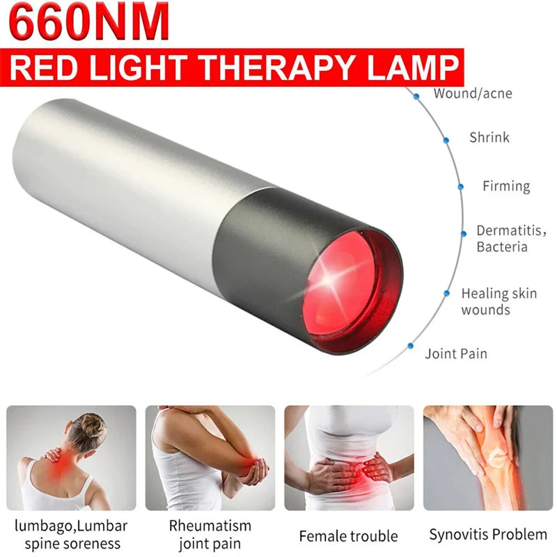 VamsLuna Handheld 660nm Red Light Lamp &ndash; Pain Relief