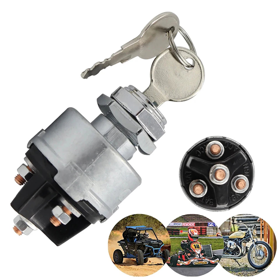 Interrupteur de clé d'allumage universel à 4 positions 12V rotatif pour tracteur chariot élévateur