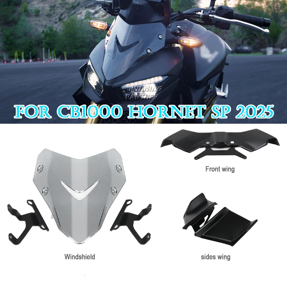 Motosiklu aprīkojuma vēja aizsargstikli priekšējām sānu spārnu spoilerēm Honda CB1000 Hornet SP