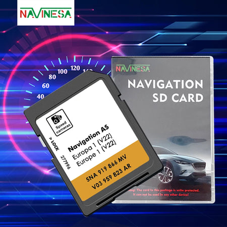 AS V22 32GB SD Card for VW Car Caddy SA &ndash; Europe Maps 2025