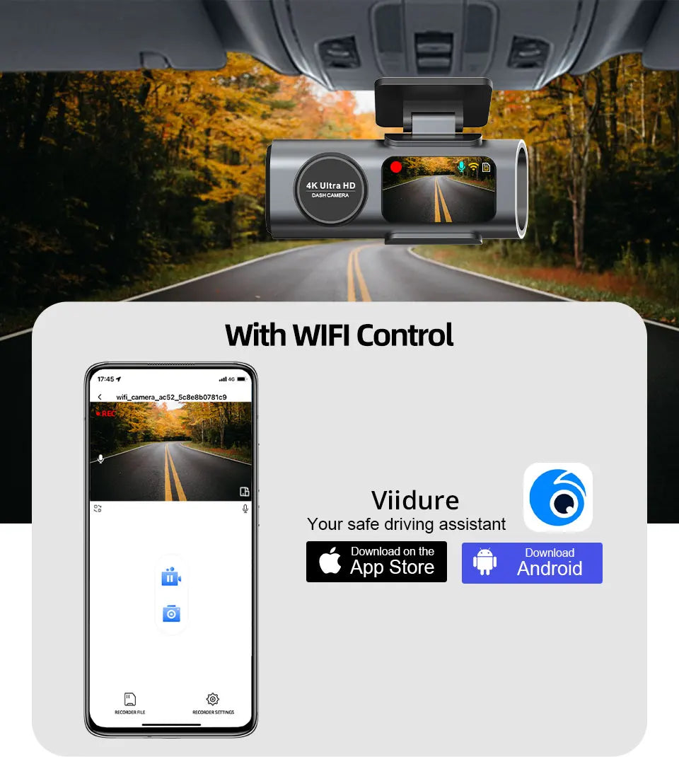 Dash Cam 4K UHD Car Camera DVR &ndash; Night Vision With GPS