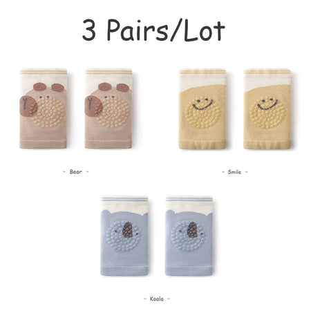 3 Pairs Baby Knee Pad Set Cartoon Mesh Thin &ndash; Non Slip 1B01-10-ZHL / Average size (0-4Y)