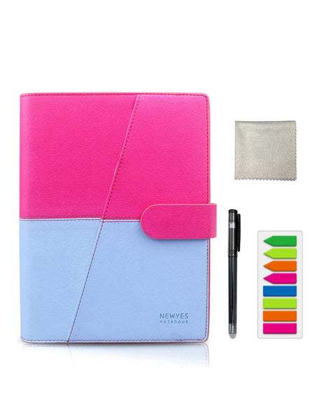 Reusable Notebook with Cloud Storage - Erasable, Waterproof, Smart Diary in A4/A5/A6 PU-A5 Pink-Blue
