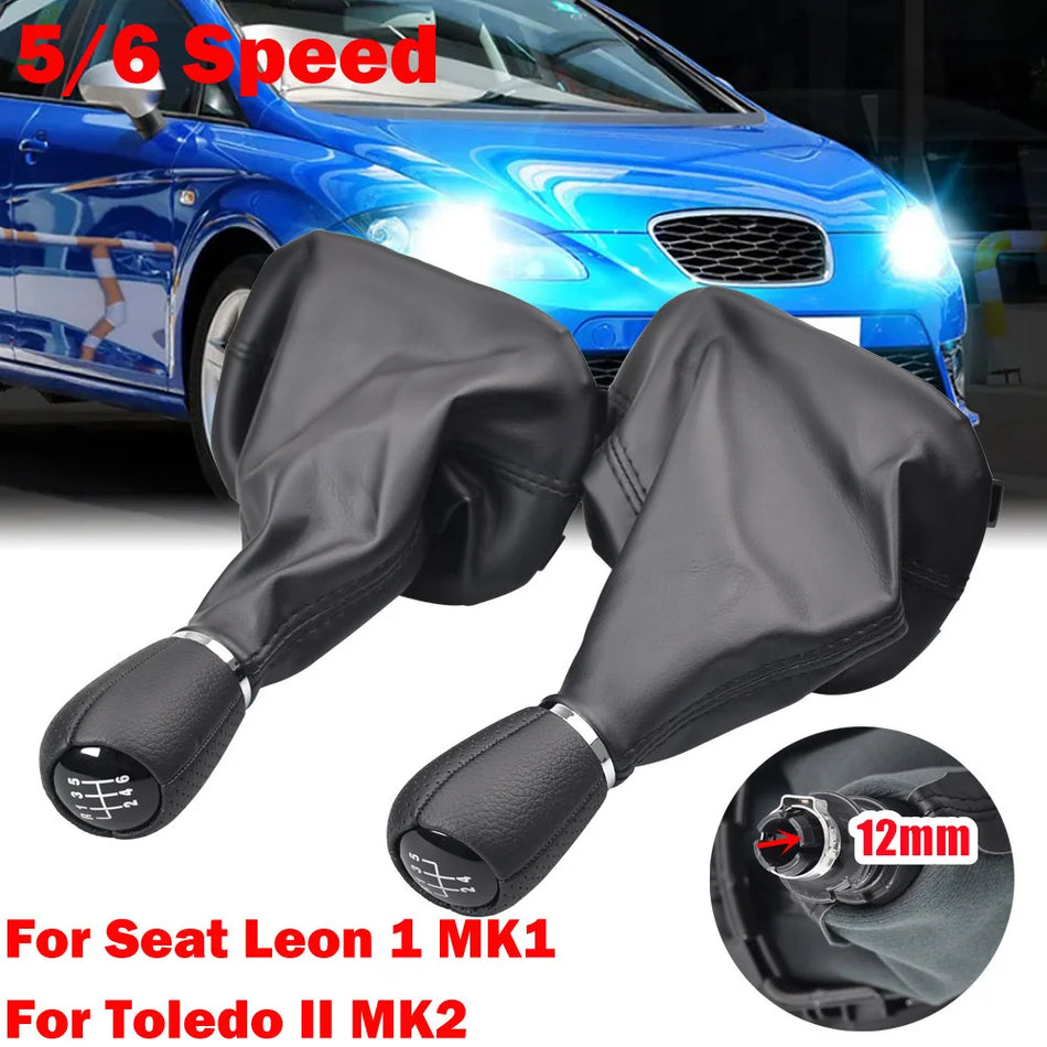 Ръчен лост за смяна на предавките с PU кожа и ABS за Seat Leon MK1 Toledo II MK2