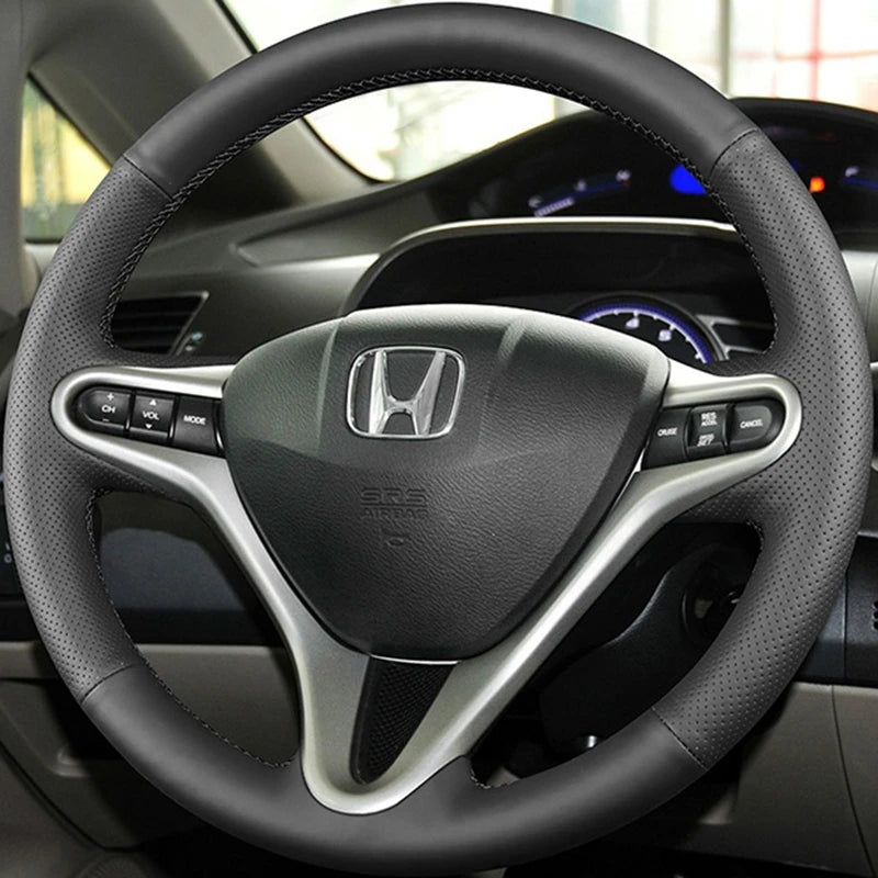 Housse de volant cousue à la main pour Honda Fit Jazz City 2009-2014