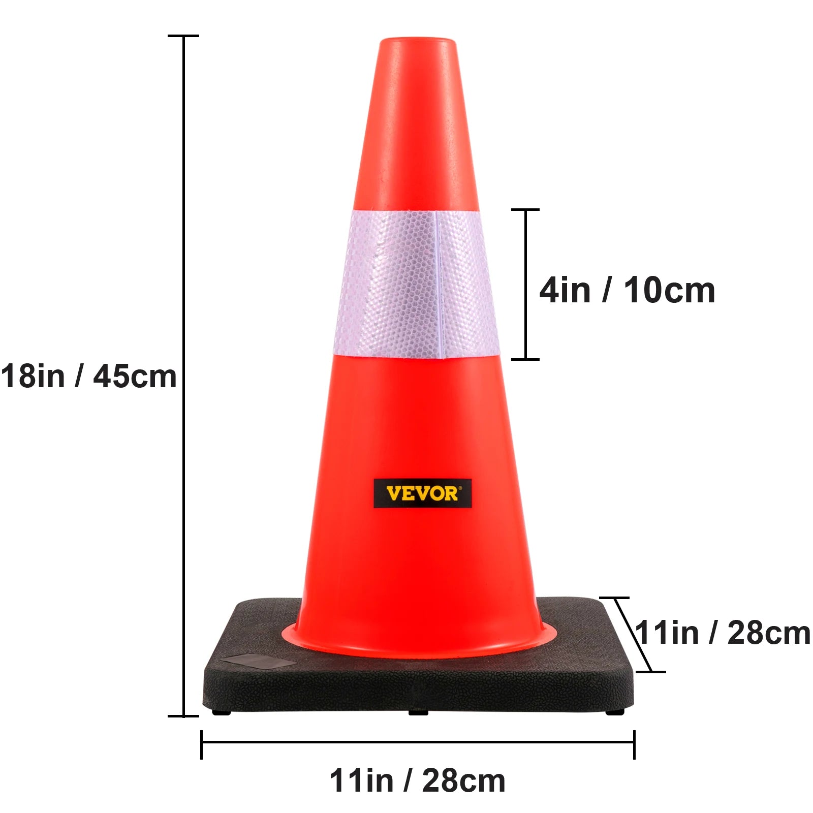 SucceBuy Safety Cones 18-36 Inches &ndash; Heavy-Duty Base System