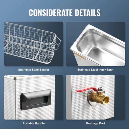10L Ultrasonic Cleaner 300W 40kHz Timer and Heater