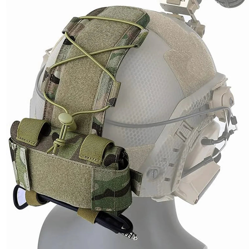 Borsa per batteria del casco tattico con montaggio a gancio e anello per bilanciare il peso NVG
