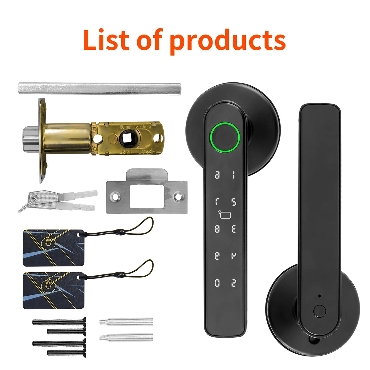 Tuya Smart Door Lock Handle 5 in 1 Lock Black / CHINA