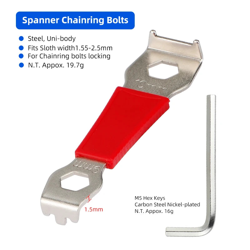 Deemount Chainring Wheel Bolt Extractor Tool &ndash; Durable Carbon Steel Construction M5 Hex Key / CN