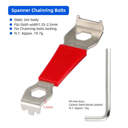 Deemount Chainring Wheel Bolt Extractor Tool &ndash; Durable Carbon Steel Construction M5 Hex Key / CN