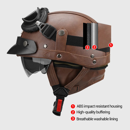 Herobiker DOT Approved Half Helmet &ndash; Lightweight ABS Shell