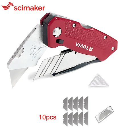 T TOVIA Multifunctional Folding Utility Knife with Replaceable Blades Knife B with blades