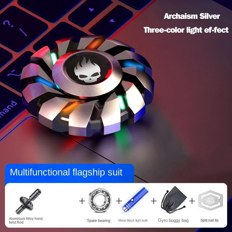 YIJOO Mini Smart Fidget Spinner - All-Metal, Luminous Gyro Set for Stress Relief Sliver flagship suit