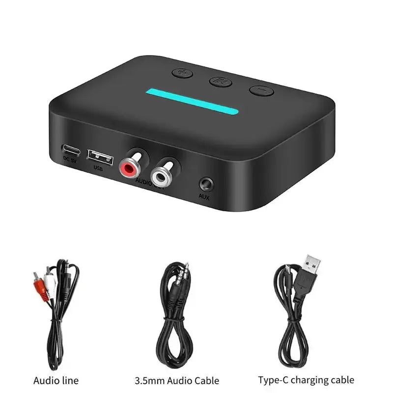 USB Bluetooth 5.3 Audio Receiver Adapter Wireless Stereo Music 3.5mm AUX R/L RCA Support U-Disk Playback For Desktop Speaker Amp by InterCyprus Trading Ltd