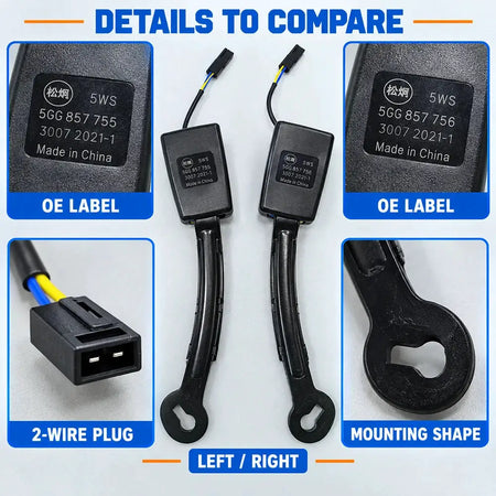 Front Seat Belt Buckle Receiver With Warning Contact For VW Golf MK7 by InterCyprus Trading Ltd