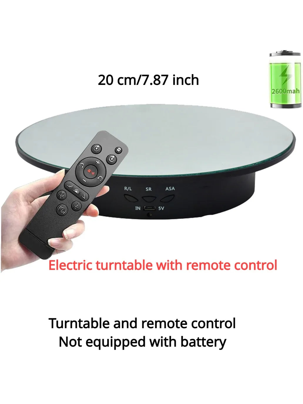 Electric Rotating Display Stand - 3 Speeds, 360&deg; Rotation, USB/Battery Powered
