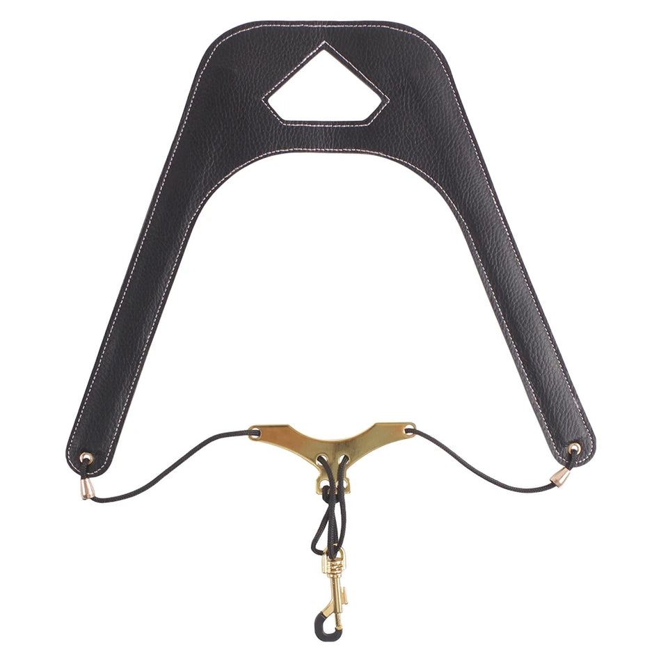 Ρυθμιζόμενος Δερμάτινος Λουρί Σαξοφώνου Με Διπλό Στήριγμα