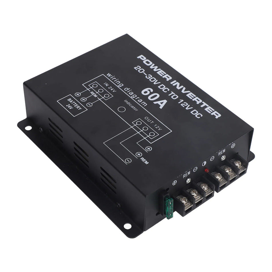 Convertor DC 24V la 12V cu control al temperaturii pentru vehicule