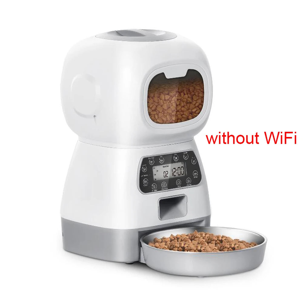 WiFi Smart Pet Feeder 3.5L Key Control No APP