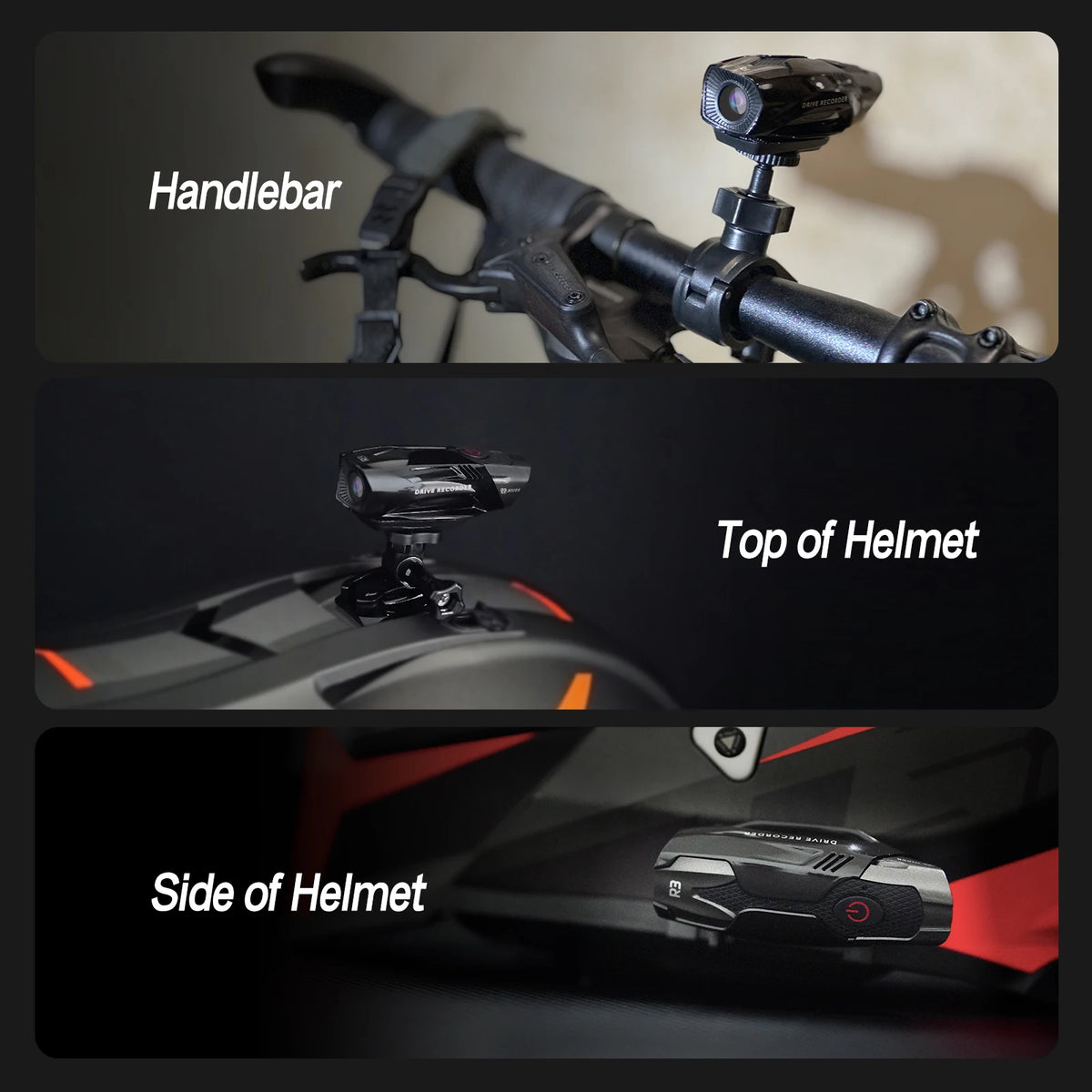 TNICER R3 1080P WiFi Action Camera for Helmets &amp; Motorcycles