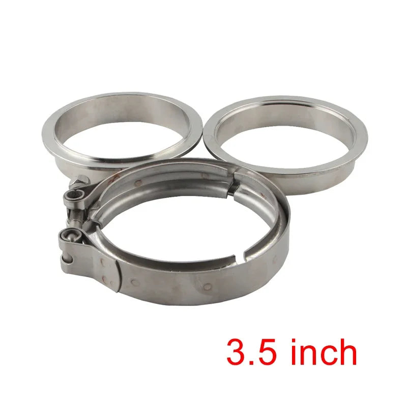 CNC Stainless Steel V-Band Exhaust Clamp Flange Kit With Male Female Ends by InterCyprus Trading Ltd