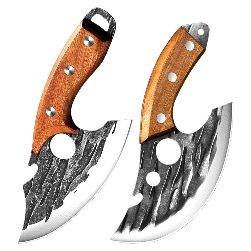 Forged Viking Meat Cleaver &amp; Boning Knife Set 2PS