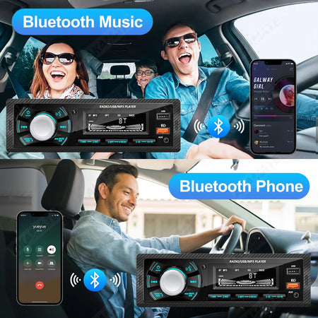 AKAMATE 1 Din Car Radio MP3 Player - Bluetooth Aux Charging