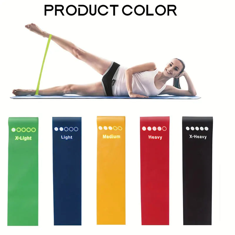 Conjunto de 5 Anéis de Resistência para Fitness, Material TPE para Pernas, Glúteos e Yoga