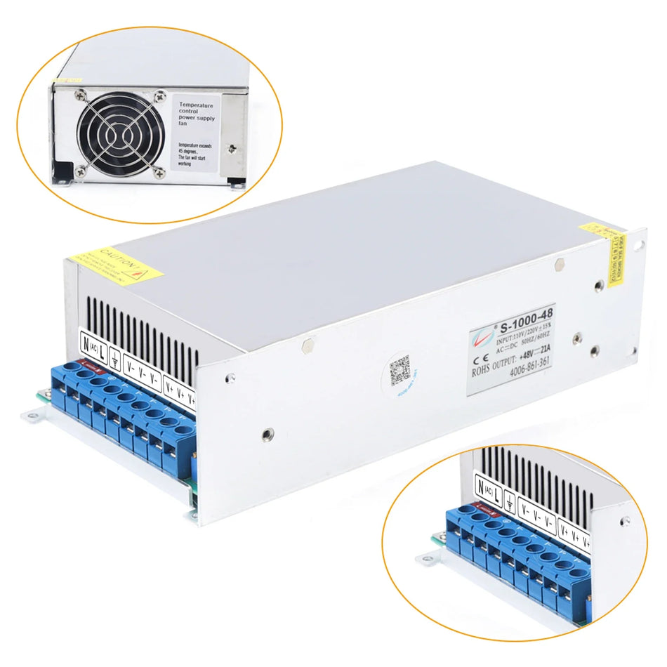 AC 220V naar DC 48V Voeding 1000W Transformator Converter