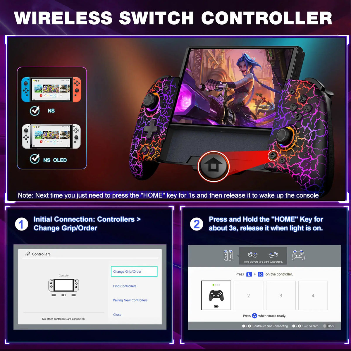 BEBONCOOL JC200 Hall Effect All-in-one Joycon For Nintendo Switch/Switch OLED 6-Axis Gyro Double Motor Vibration Gamepad by InterCyprus Trading Ltd
