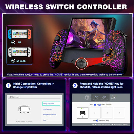 BEBONCOOL JC200 Hall Effect All-in-one Joycon For Nintendo Switch/Switch OLED 6-Axis Gyro Double Motor Vibration Gamepad by InterCyprus Trading Ltd