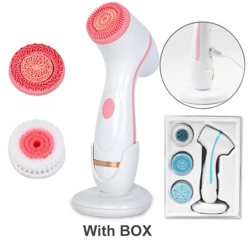 Nu Face Rotating Cleansing Brush Galvanica Spa &ndash; Deep Clean Pink USB With Box