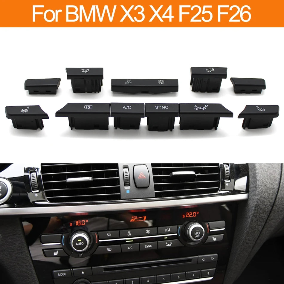 Innen-AC-Luftauslass-Tasten-Schalter-Reparaturset für BMW X3 X4 F25 F26 2013-2018 PC ABS gummiert