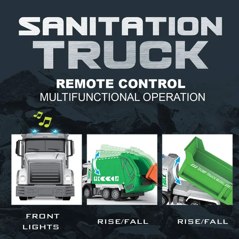 RC Car 6Ch Remote Control Garbage Truck &ndash; Realistic Sound and Light Features
