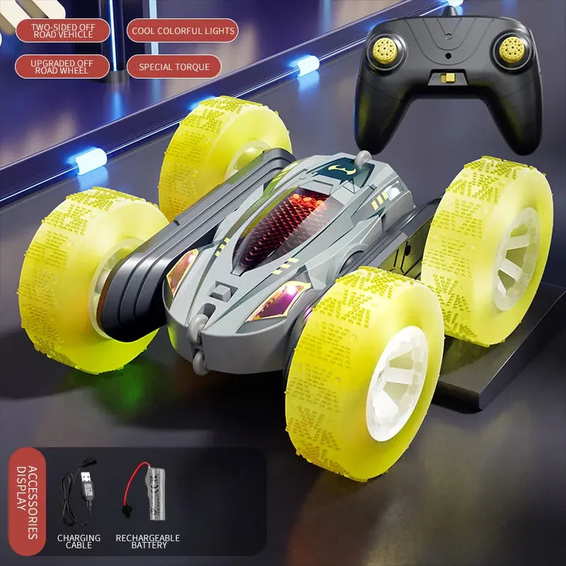 RC Stunt Car &ndash; Double Sided Flip And 360 Rotation Off Road Yellow