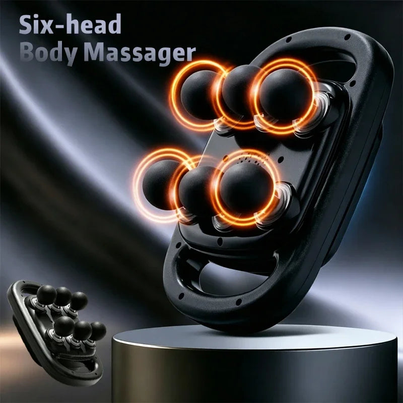 Portable Oscillating Massage Gun with Six Heads for Deep Tissue Muscle Relief at Home