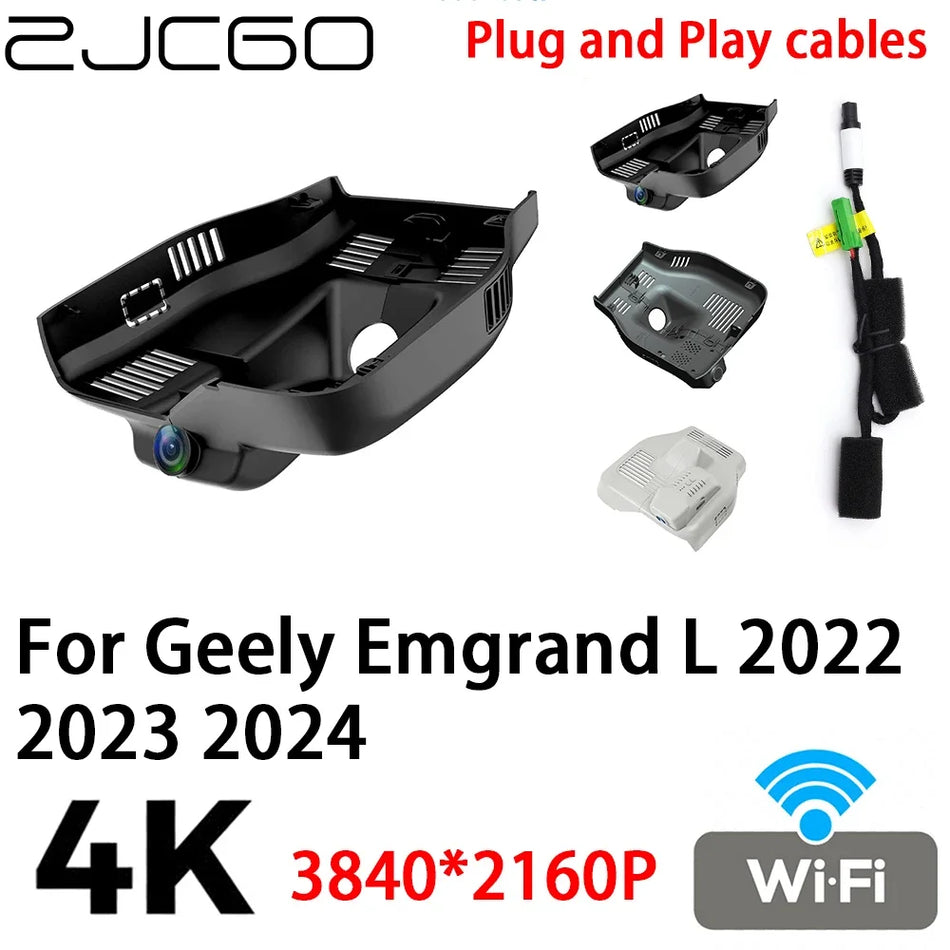 Geely Emgrand L Dash Cam 4K 2160P Car DVR, Plug and Play Video Recorder