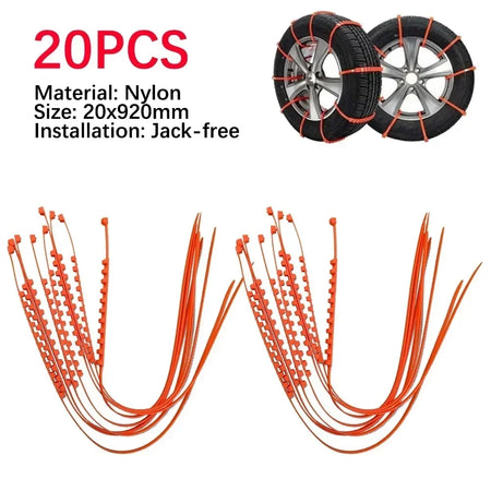 Car Tire Chains Winter Snow Tyre Anti Skid &ndash; Lightweight 20pcs