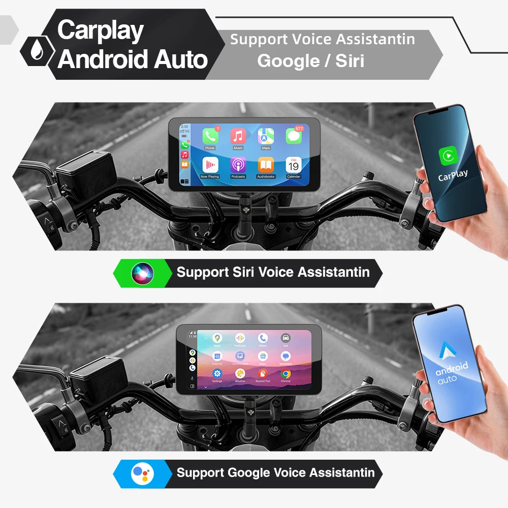 6.5 Inch Motorcycle Monitor - CarPlay Android Auto Pro